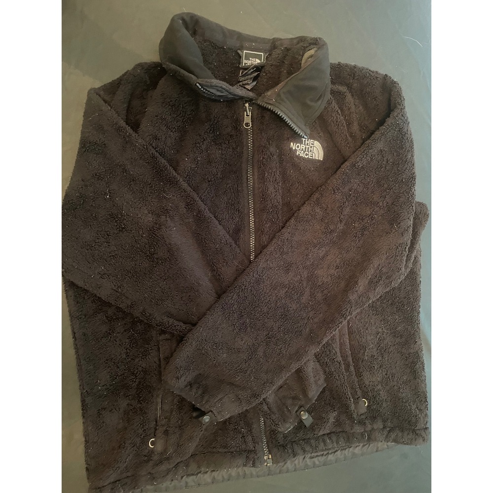 The North Face Fleece Jacket Womens Large Black High Pile Zip Up Cozy Gorpcore